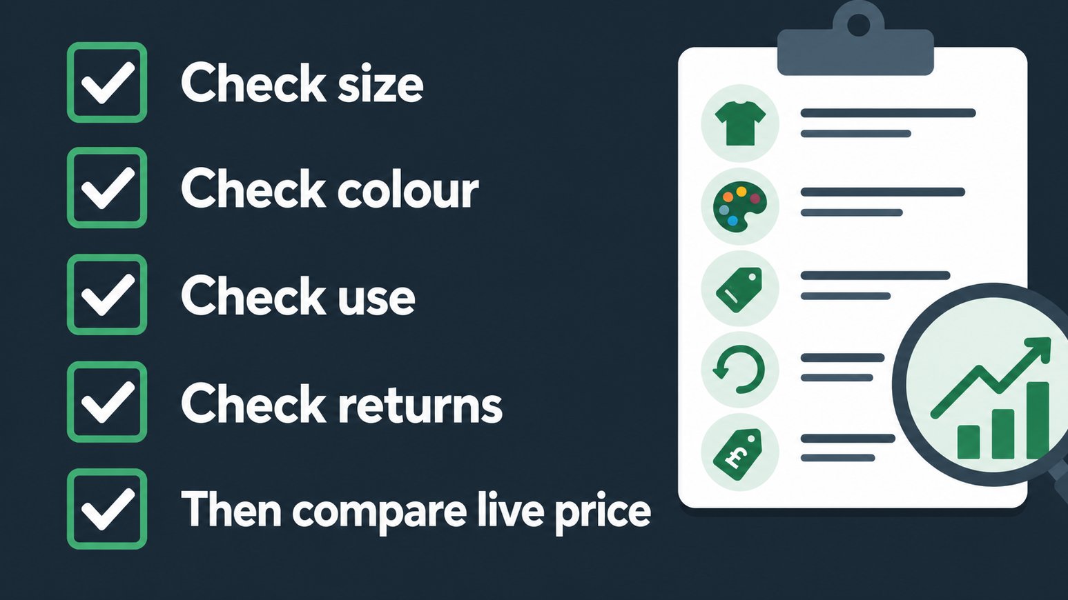 Checklist of apparel deal checks before buying online
