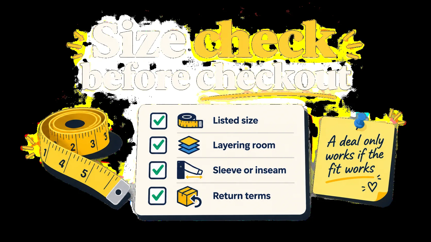 Checklist for checking ski apparel size before buying