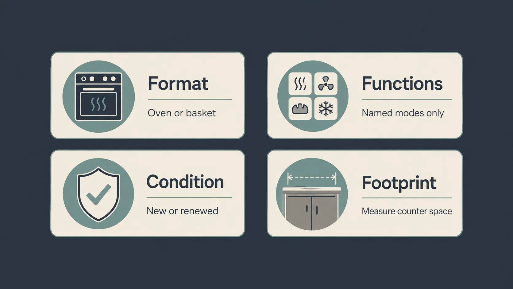 Specification checklist for choosing an air fryer oven