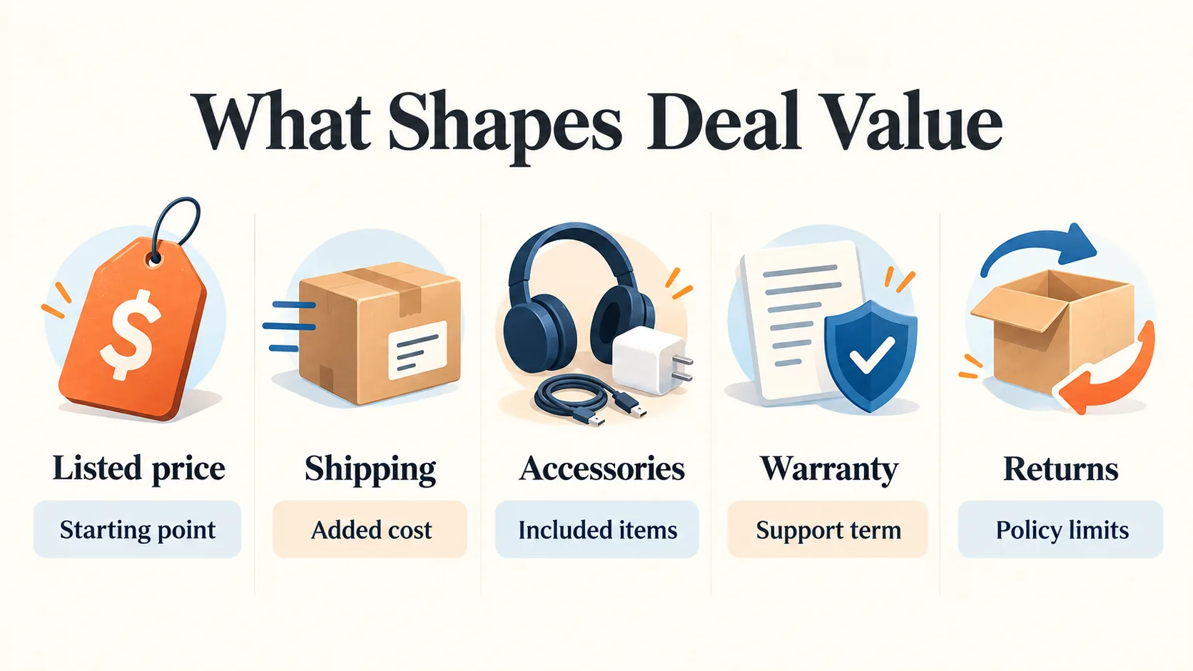 Comparison graphic showing factors that determine Prime Day deal value