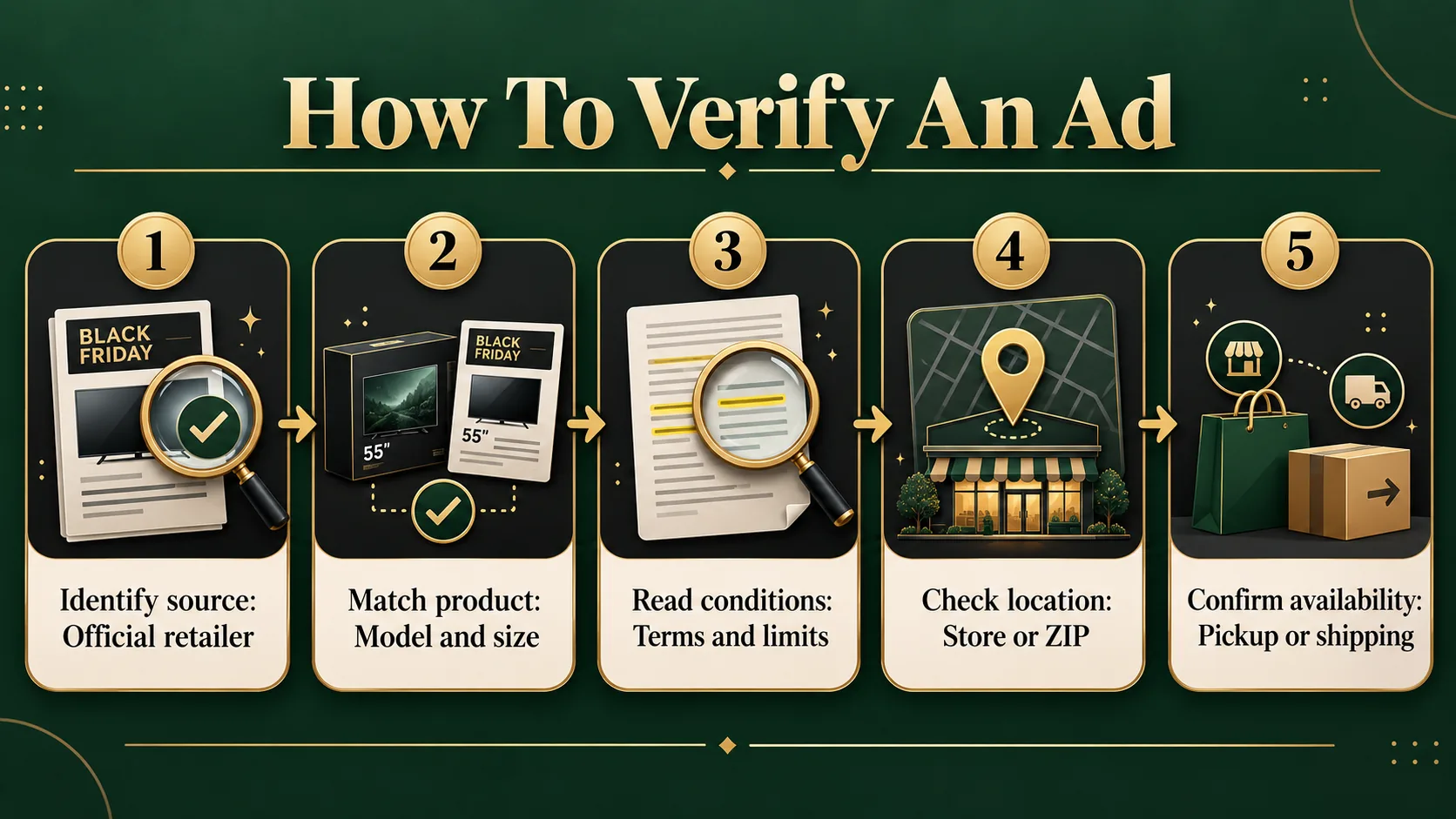 Step-by-step checklist for verifying Black Friday advertisement details