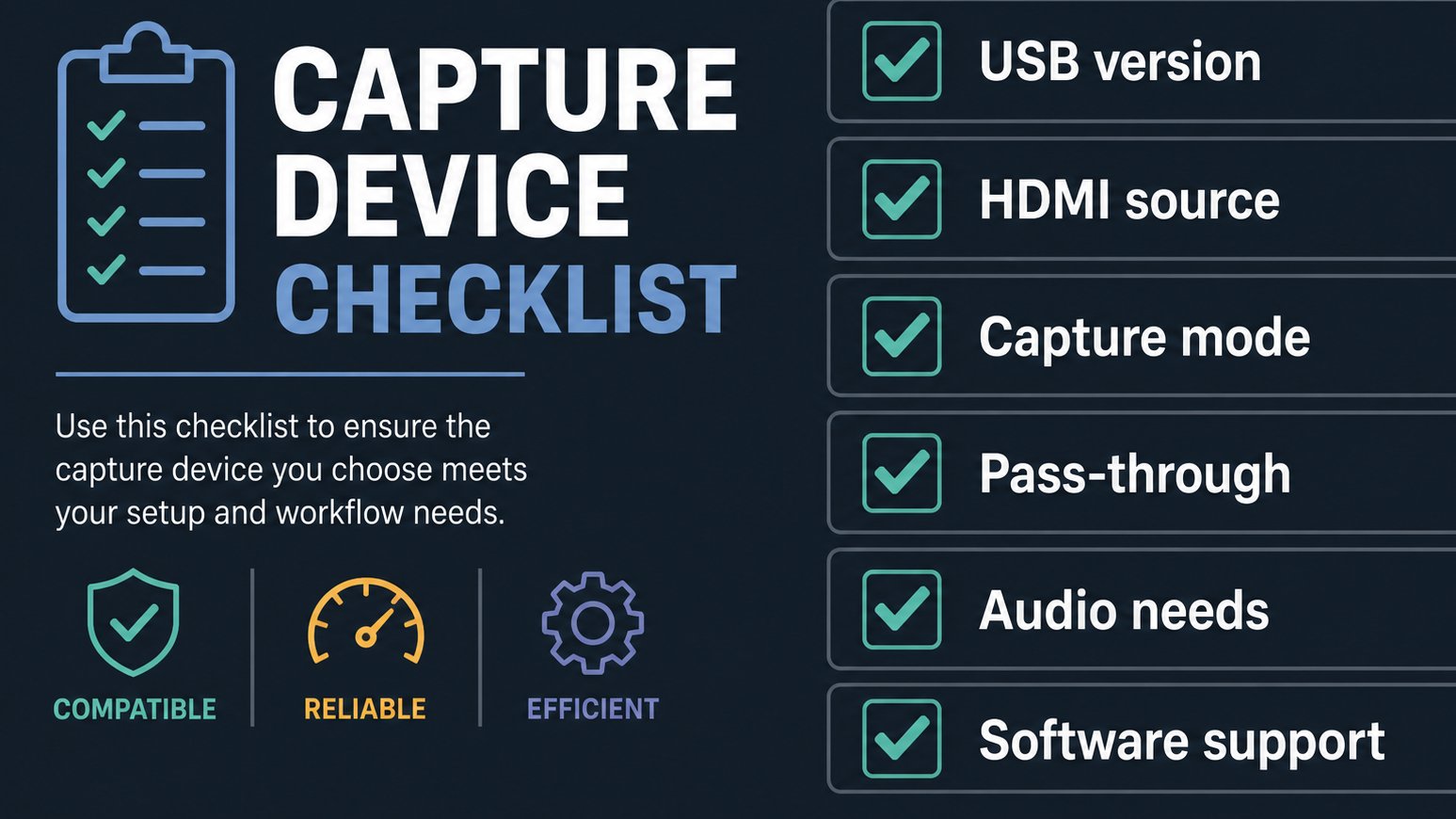 Best Capture Card Black Friday/Cyber Monday Deals 31 Checklist of capture card features to verify before purchase