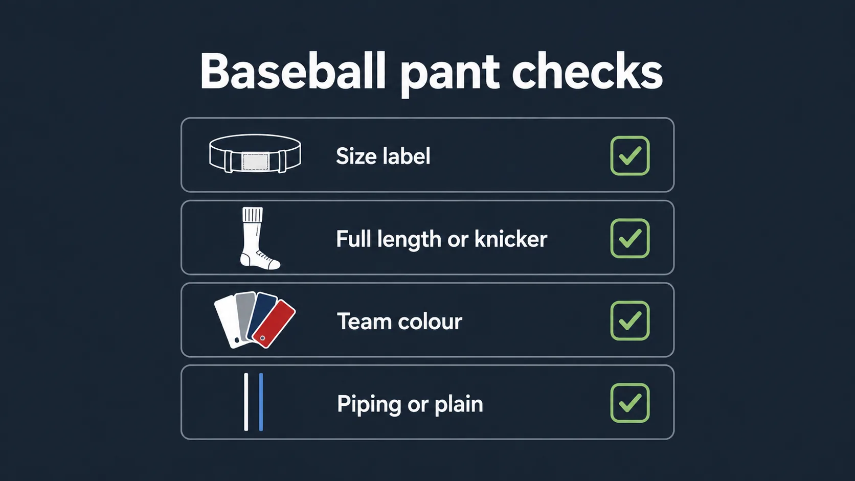 Checklist for choosing baseball pants during sales