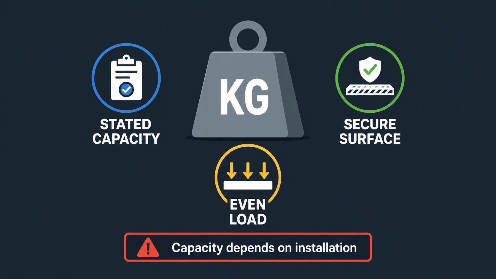 Garage capacity graphic showing surface and load checks
