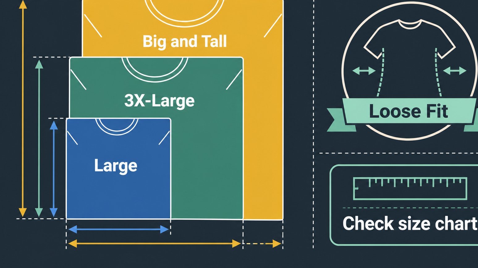 Diagram comparing common hoodie fit wording and size labels