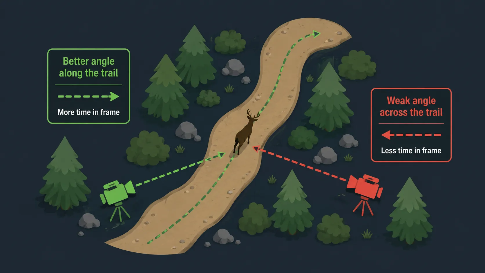Best Trail Cameras Black Friday / Cyber Monday Deals 24 Trail camera placement angle diagram for moving wildlife