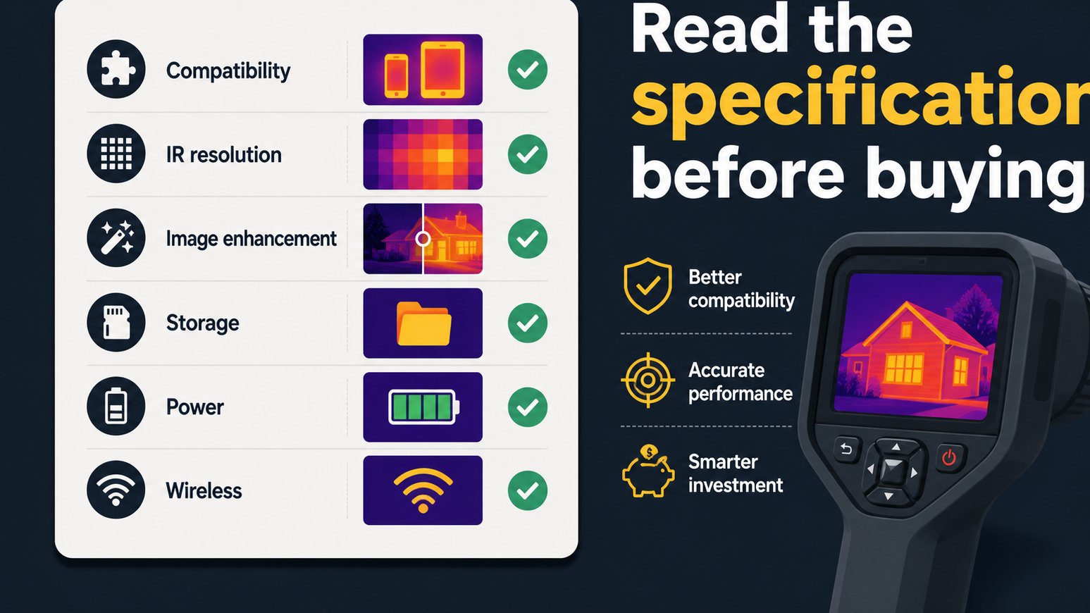 Checklist of thermal camera specifications to compare