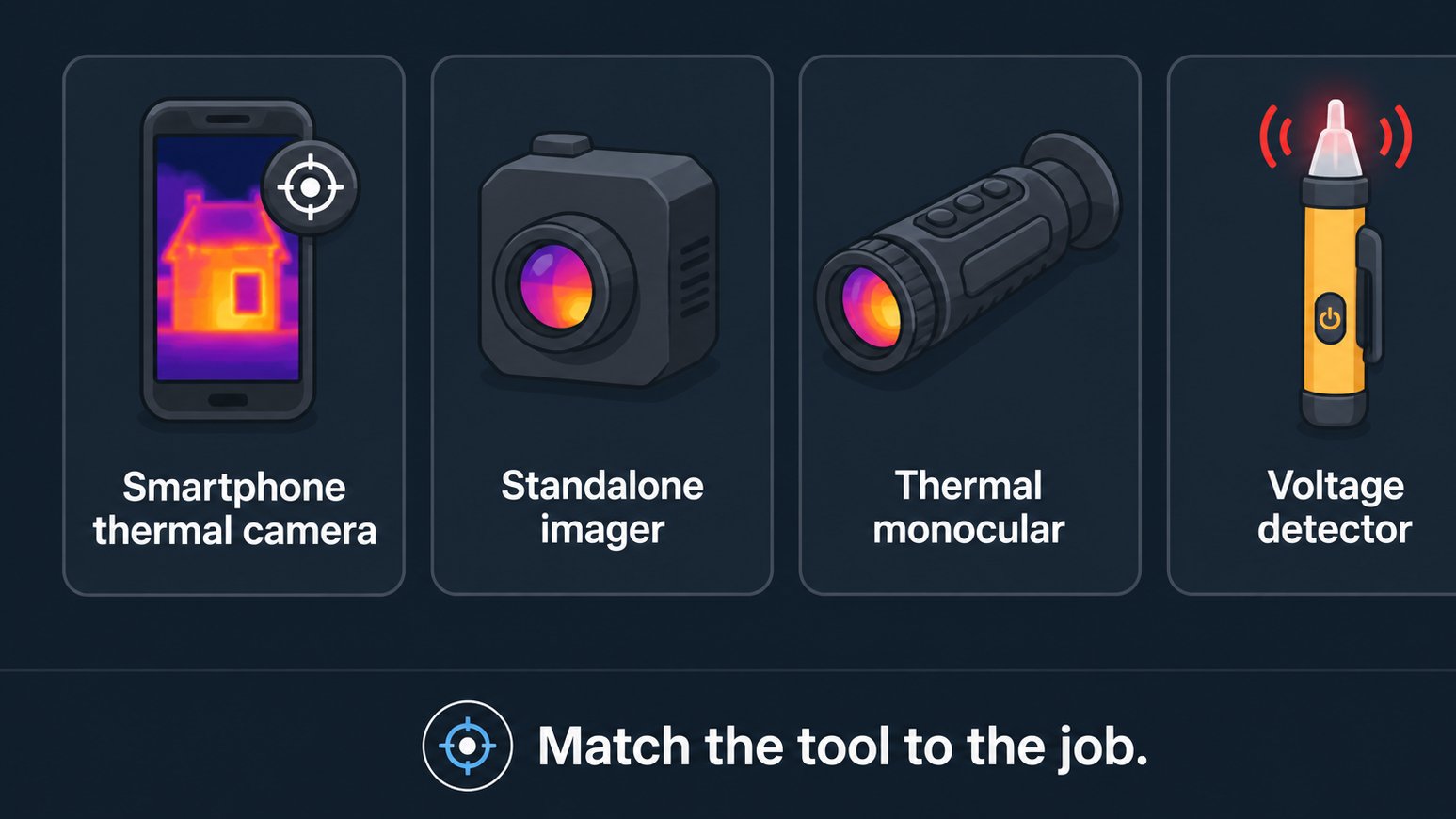 Diagram comparing common FLIR thermal tool categories