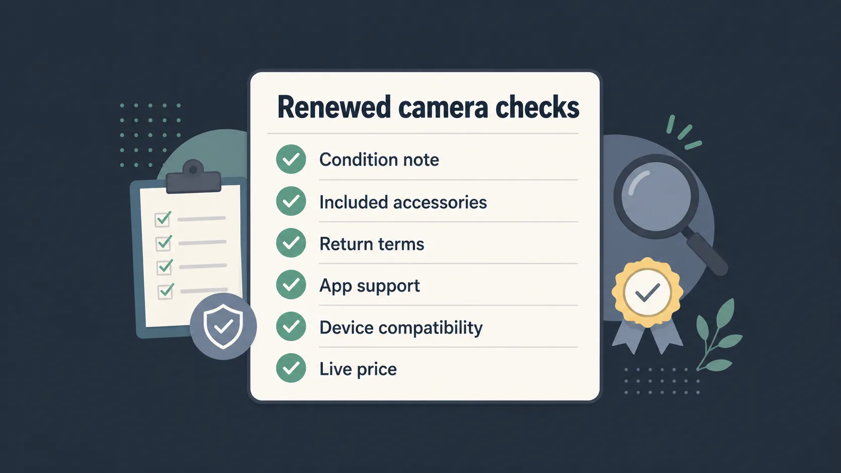 Checklist for buying a renewed streaming camera