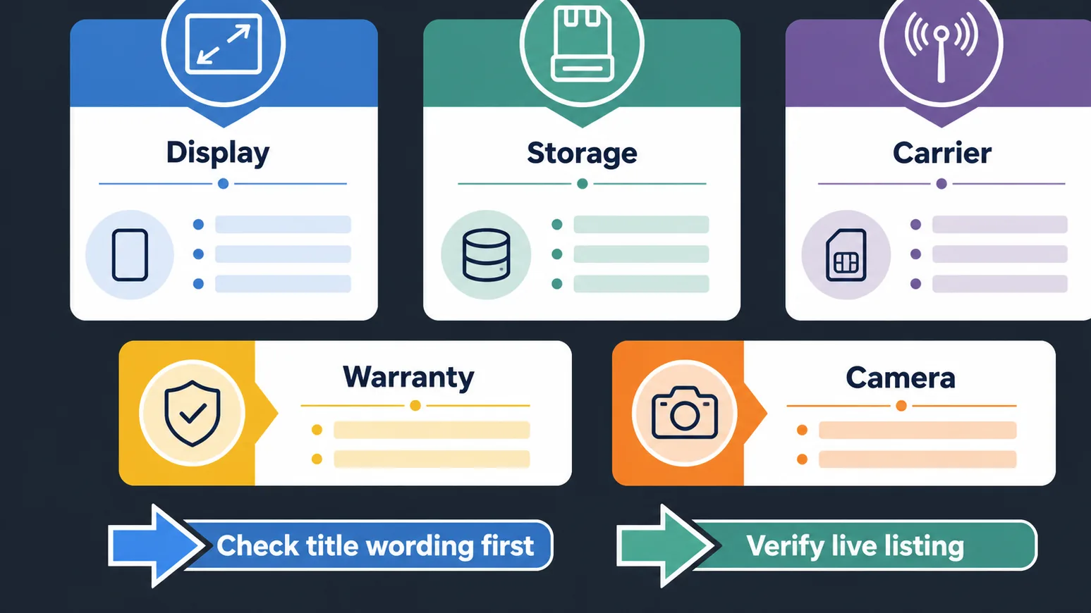 Infographic showing key Xperia specification labels to compare