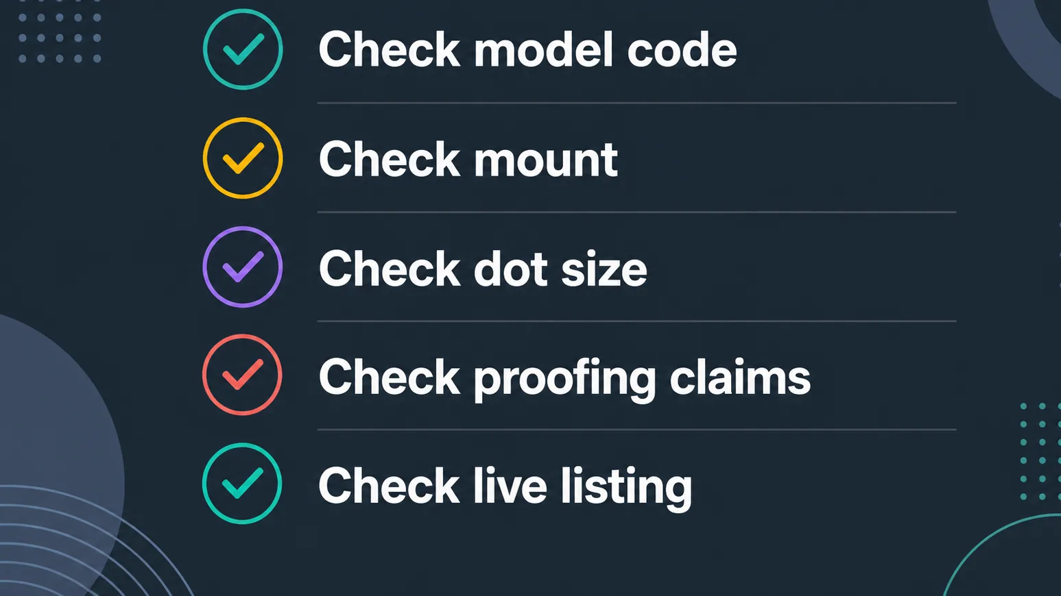 Checklist for confirming red dot sight deal details