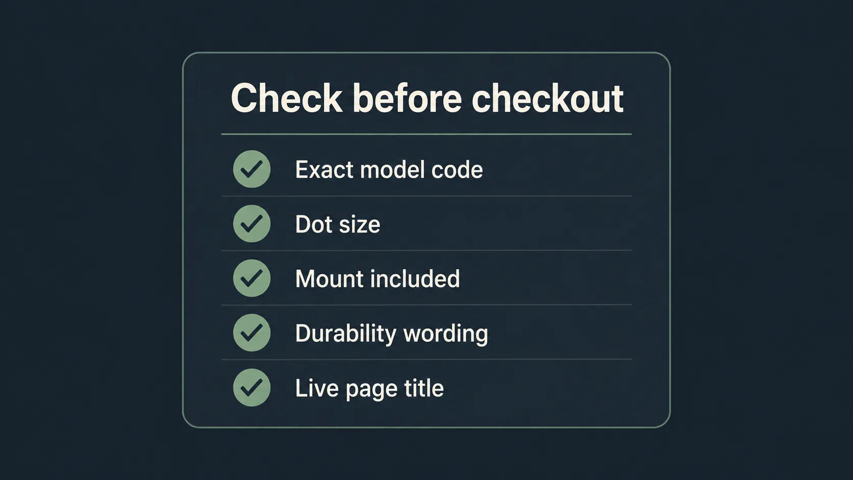 Checkout checklist for choosing a red dot sight