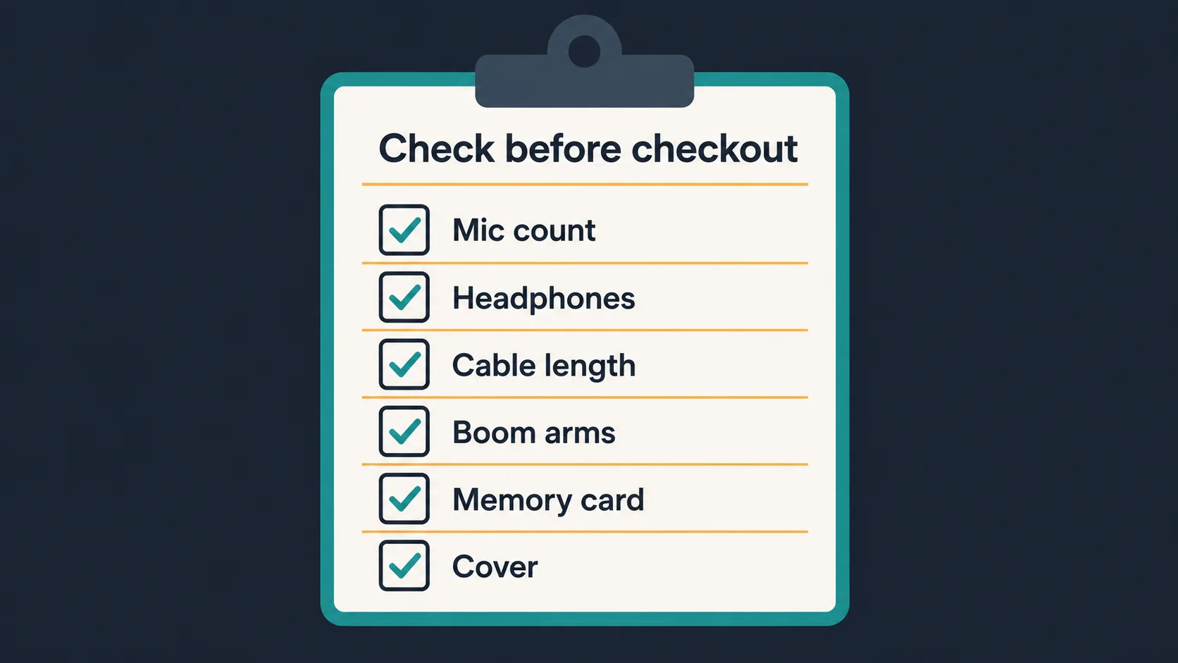 Checklist for podcast console accessories before buying
