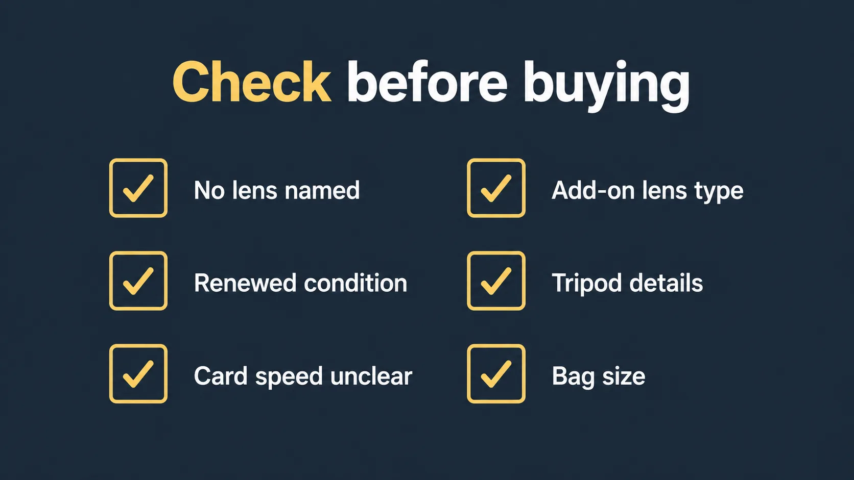 Checklist of common mistakes when comparing camera bundles