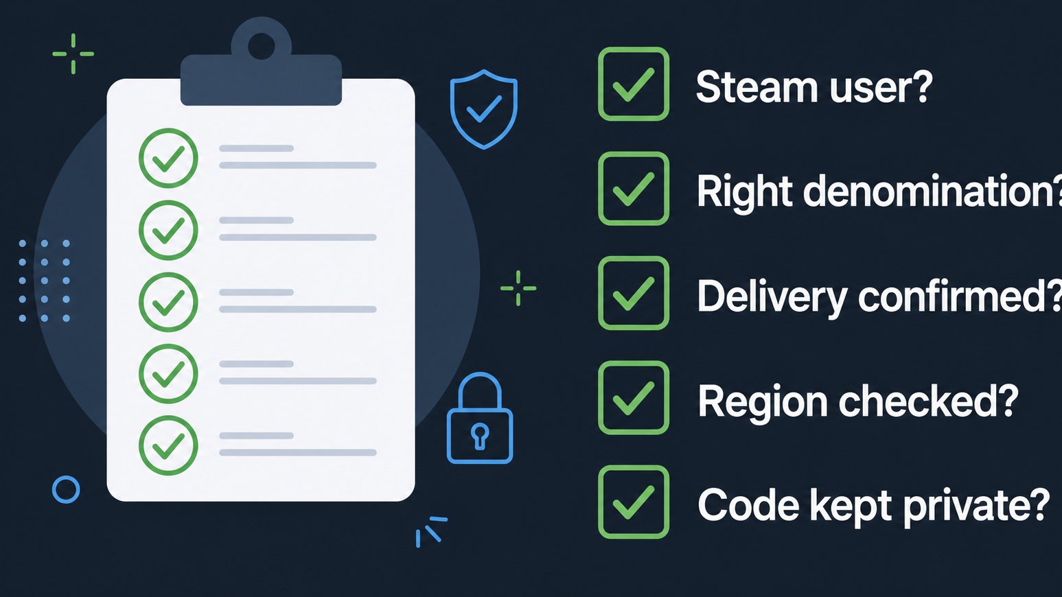 Checklist for buying a Steam wallet gift card
