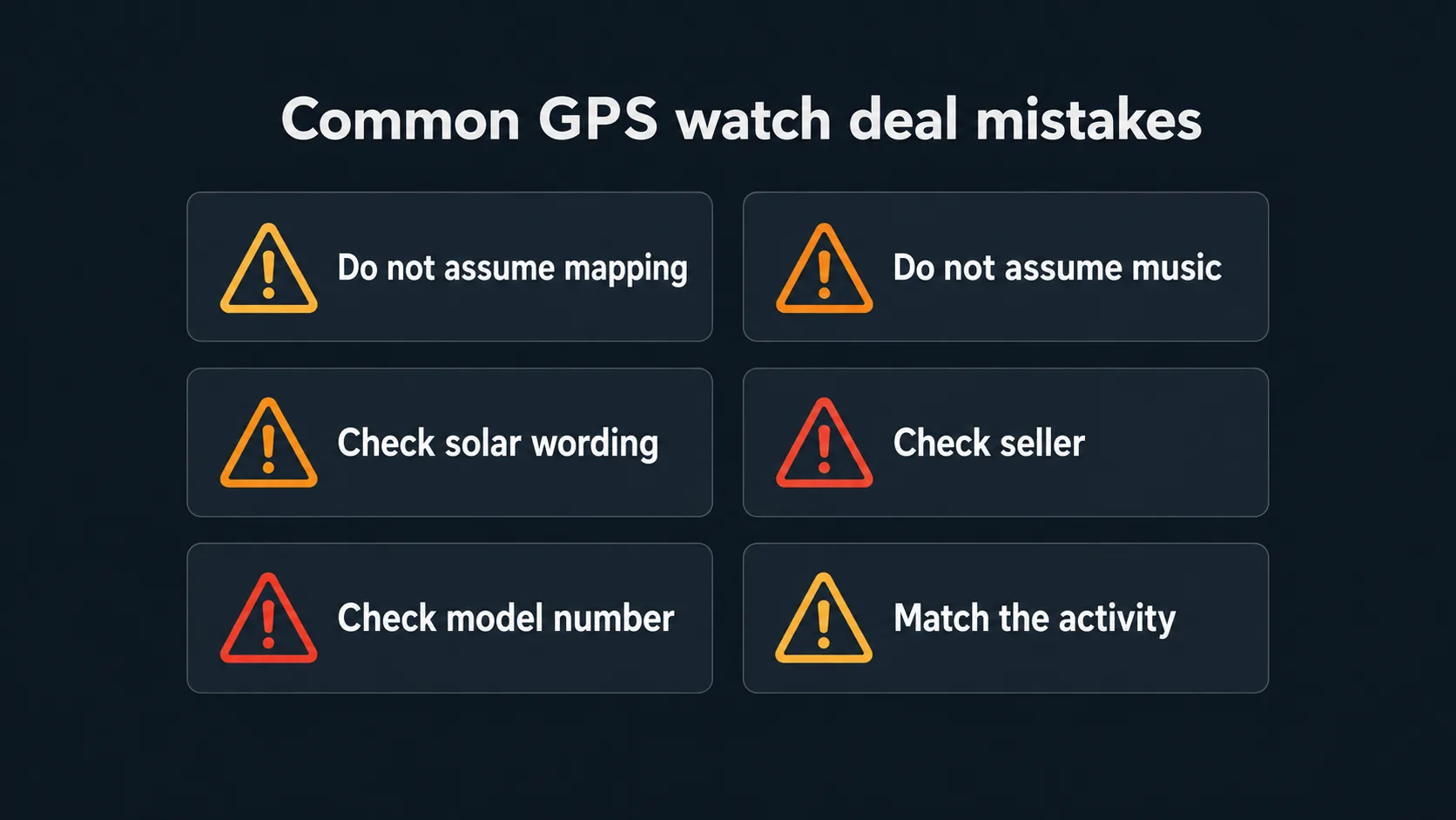 Checklist of common GPS watch buying mistakes