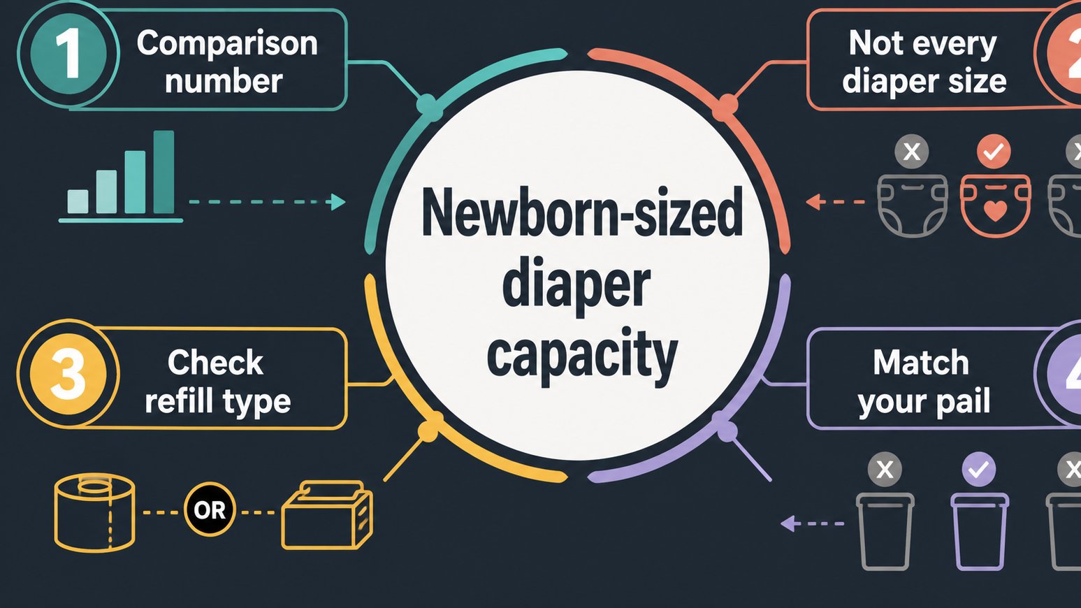 Diaper Genie Black Friday/Cyber Monday Sale 41 Diagram explaining newborn diaper capacity numbers on refills