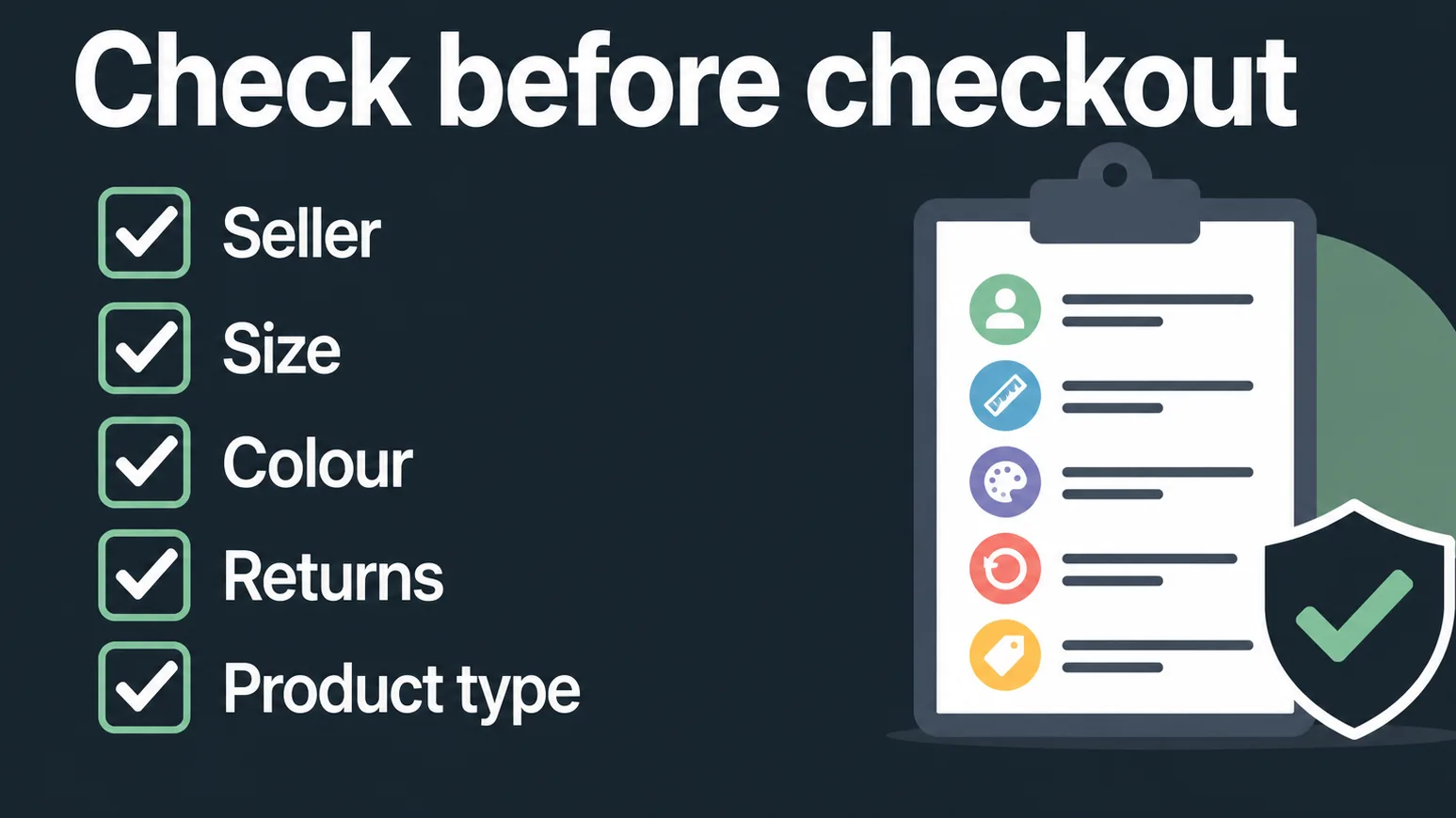 Checklist of buying checks for hair care and accessories