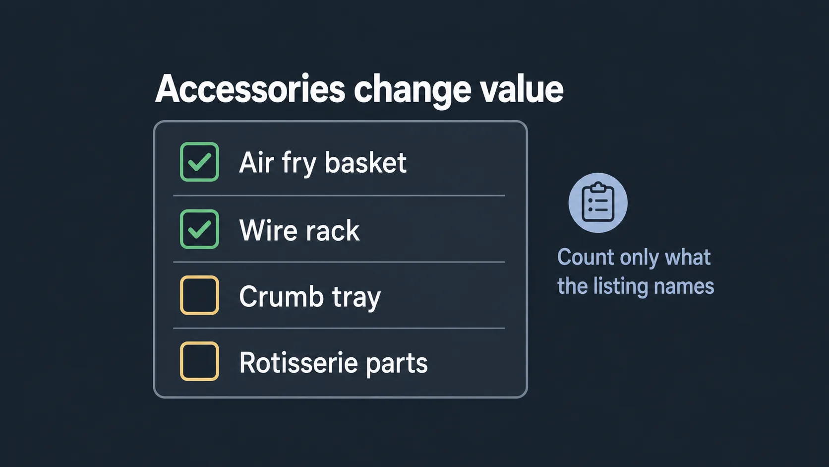 Checklist of useful toaster oven air fryer accessories